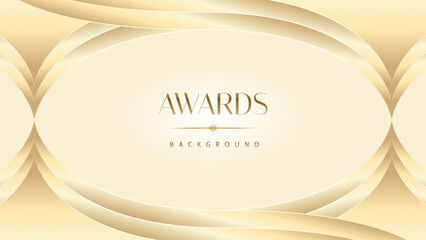 Pastel cream gold award graphic background. Modern glitter template sparkling elegant luxury premium corporate abstract design.