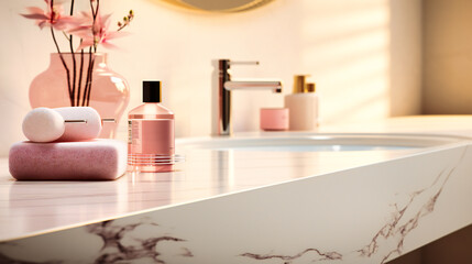 Elegant Perfume Bottles on a White Table, Luxury Hygiene and Fragrance Products, Feminine Style and Fashion in Cosmetics