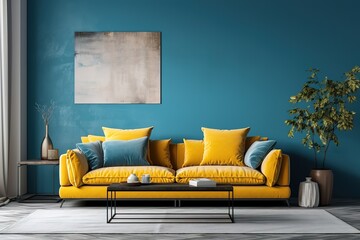 Modern apartment with comfortable armchair and sofa Generative AI