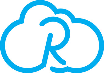 abstract cloud logo , cloud initial logo