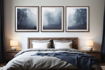 Mock up poster, interior Scandinavian design, 3d render, 3d illustration Generative AI