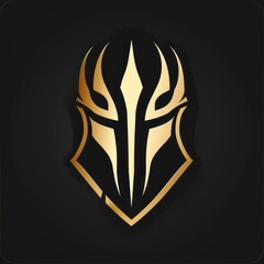A luxurious gold gladiator knight logo perfect for companies with a defense theme. Represents strength, sturdiness, elegance, modernity, and bravery