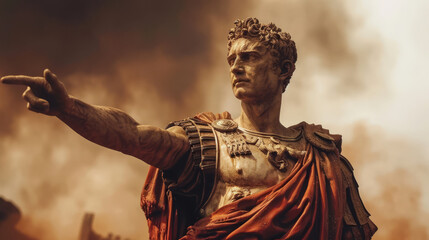 Caesar Augustus, the first emperor of Ancient Rome. - obrazy, fototapety, plakaty