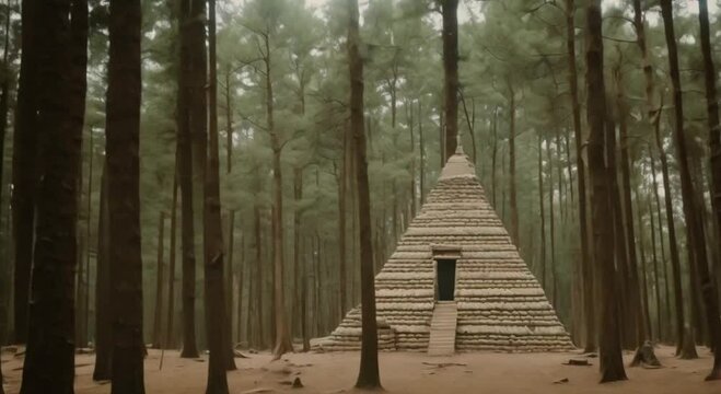 ancient old pyramid in the forest
