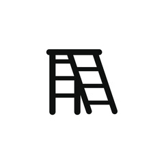 Step ladder icon isolated on transparent background