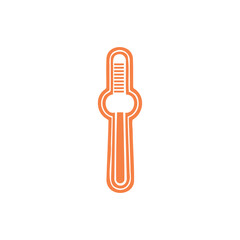 Orange Thermometer Icon Illustration