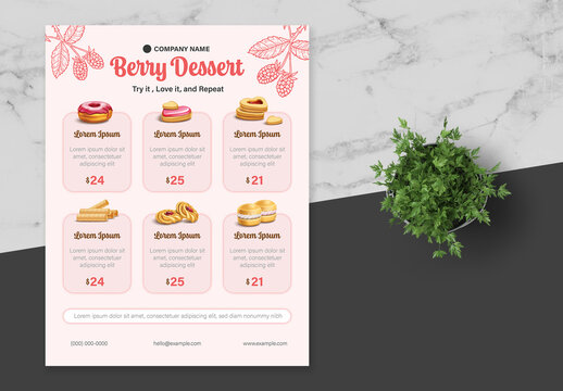 Pink and Brown Dessert Menu