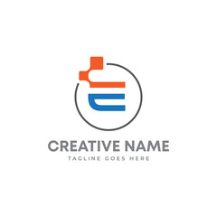 Fototapeta premium Initial letter E and Pixels Digital marketing, data analysis and wealth management money security company logo design