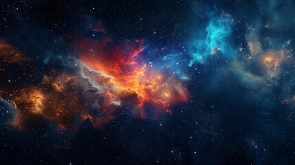 Nebula and galaxies in space. Abstract cosmos background - obrazy, fototapety, plakaty