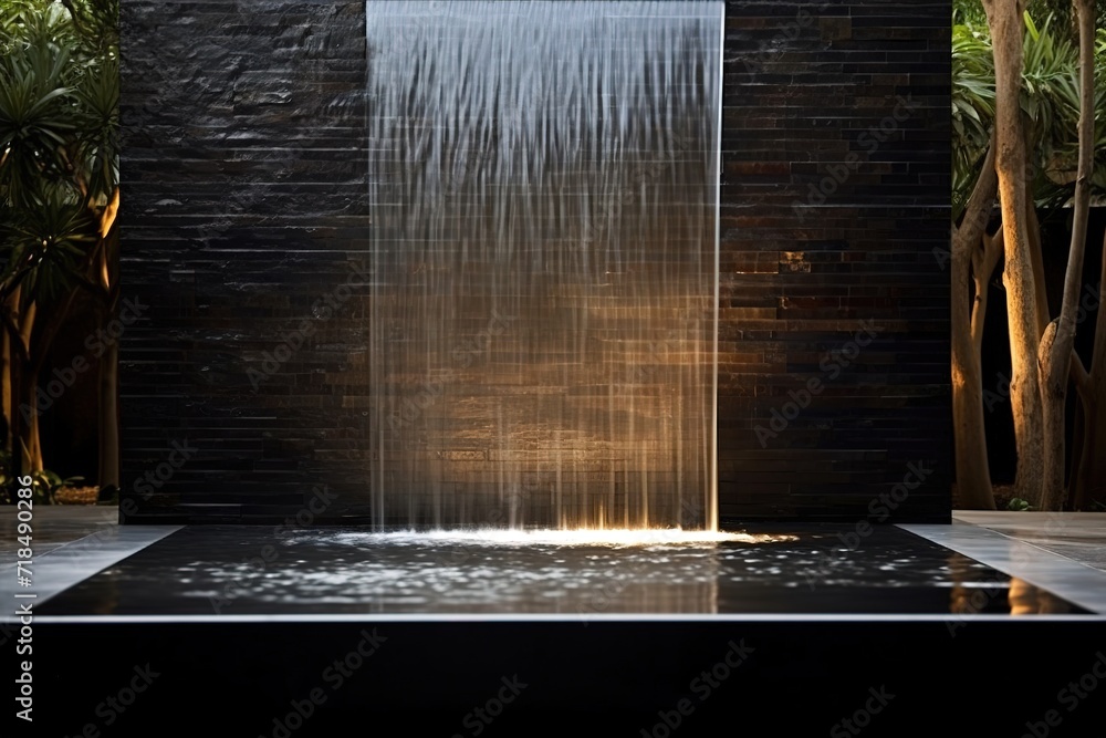 Poster 3d rendering of new concrete house in modern style with pool and parking for sale or rent only one f