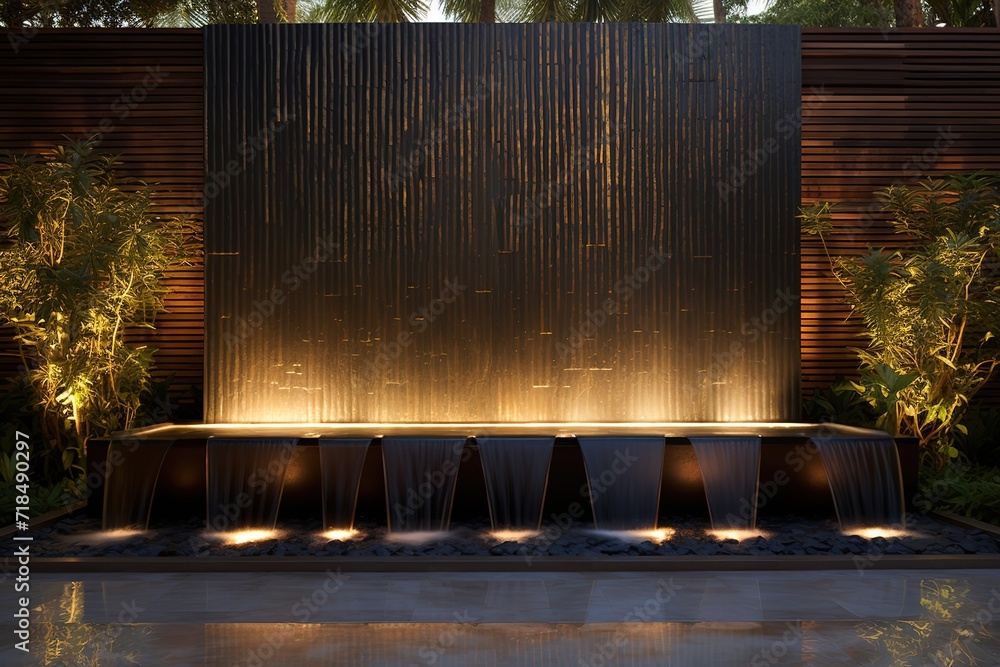 Poster 3d rendering of new concrete house in modern style with pool and parking for sale or rent only one f