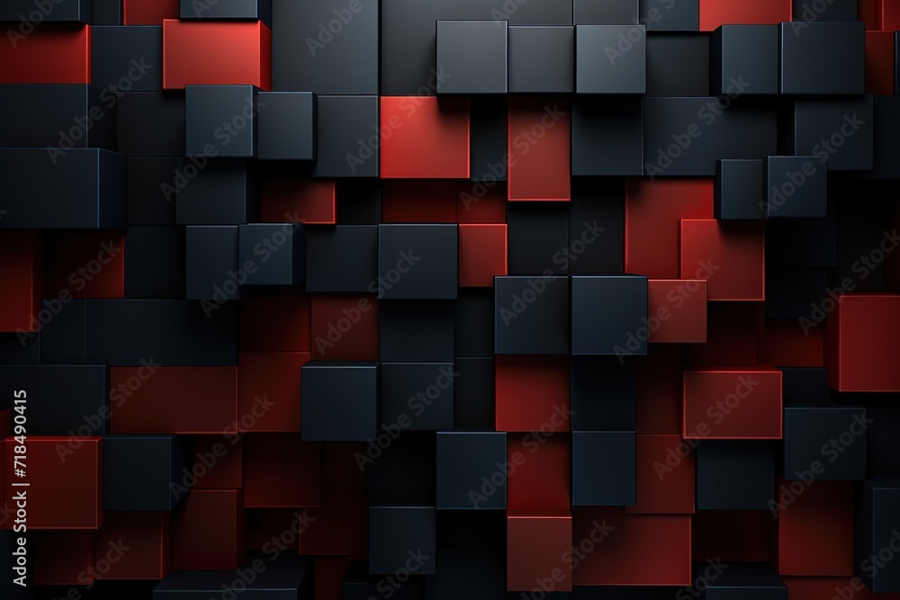 Poster elegant platform: red and black caro pattern creating a striking look , 3d render, abstract futurist