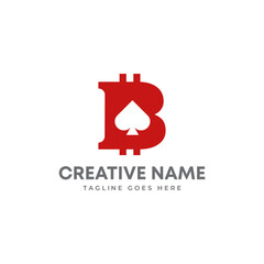 betting, gambling and casino logo concept with poker initial letter B