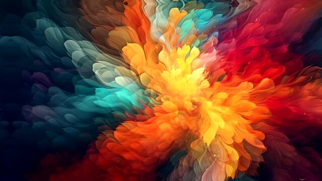Abstract colourful background, colour powder explosion animation