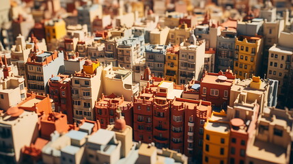 an aerial view of a city with many buildings Barcelona, Spain, Generative ai