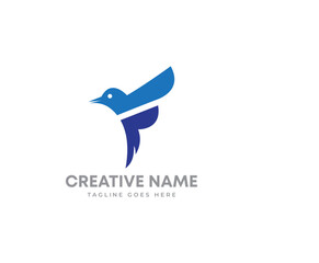 bird logo with initial letter F. freedom bird logo  concept