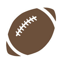 Doodle American football cute illustration ball with brown and white colors that can be used for sticker, icon, decorative, card, e.t.c.
