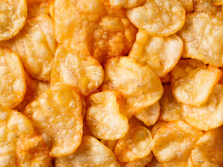 fried potato background close up. top view