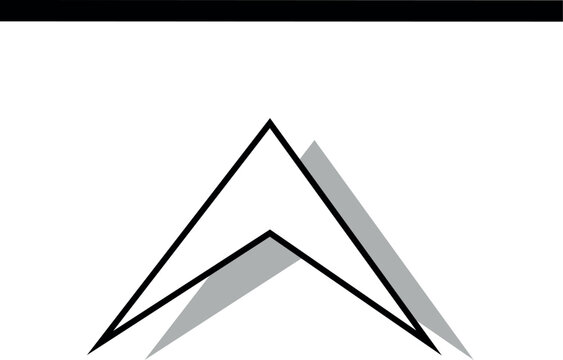 recommend clip art: black and white triangle or boomerang and line