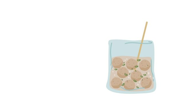 Baso Aci or cilok kuah west java popular street food animation