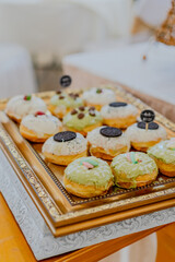 Various Kind Of Donuts On Wedding