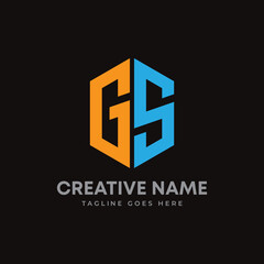 Obraz premium Letter GS hexagon shape monogram logo design