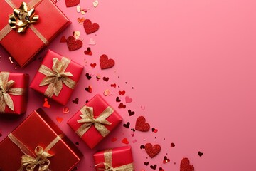 pink present background of valentine's day