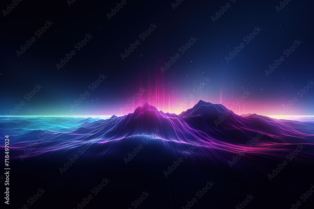 Poster neon red and blue speed lines. speed ​​of acceleration and movement. light trails, motion blur effec