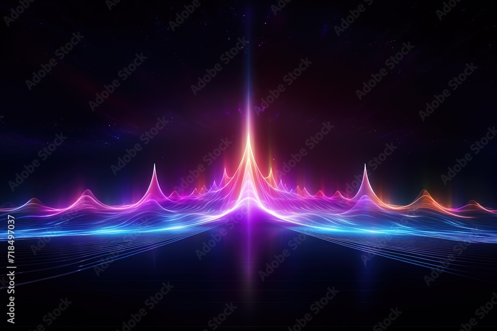 Poster neon red and blue speed lines. speed ​​of acceleration and movement. light trails, motion blur effec