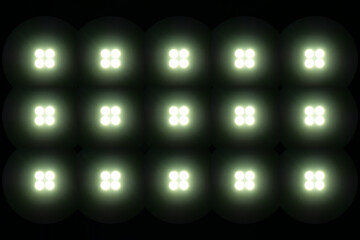 LED lights pattern on a black background.