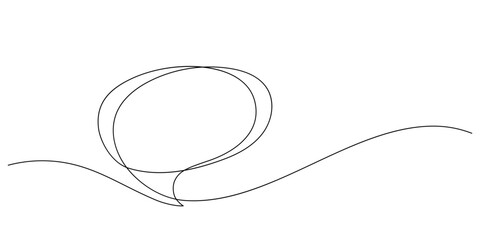 speech bubble chatting message in one line drawing continuous minimalist thin linear