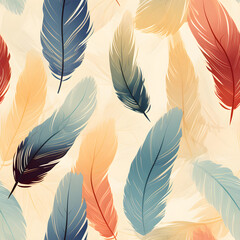 abstract feather texture print pattern seamless. Wallpaper background. Watercolor style. 