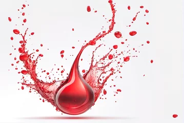Deurstickers red blood drops bleeding background © Steve