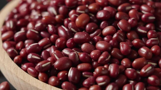 Raw red bean or azuki beans seeds texture background	
