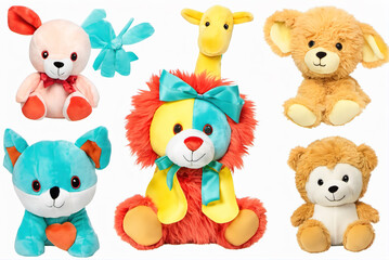 Cute children's fabric animal dolls