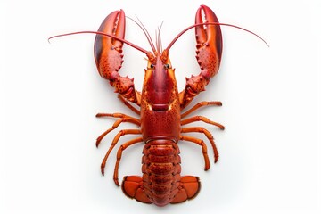 a red lobster on a white background.AI generative