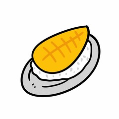 Mango Sticky Rice cartoon on white background
