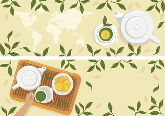 green tea vector illustration