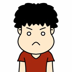 cute man cartoon on white background
