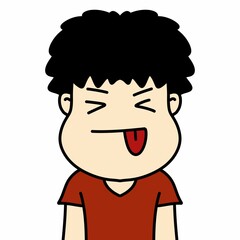 cute man cartoon on white background
