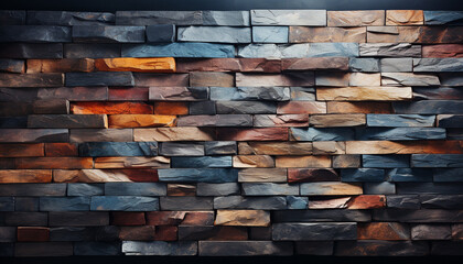 Naklejka premium Abstract modern design with vibrant colors and geometric shapes generated by AI