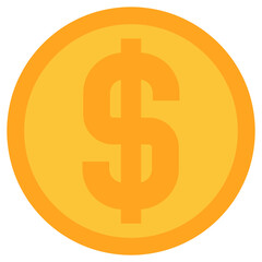 Dollar icon in flat design style, icon graphic, Vector illustration