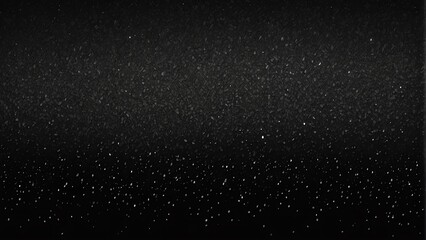 Abstract of small silver glitters shimmer dust shiny lights particles on plain black dark background from Generative AI