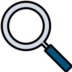 Search magnifying glass coloured outline icon, icon graphic, Vector illustration