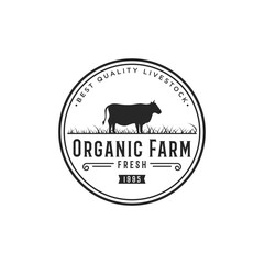 Retro vintage premium quality organic animal farm logo design. Logo for business, livestock, labels and badges.