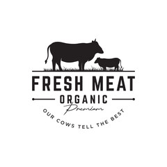 Retro vintage premium quality organic animal farm logo design. Logo for business, livestock, labels and badges.