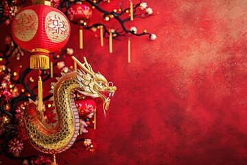 Fototapeta premium drogon background in the chinese new year