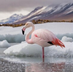 flamingo in the water © Kate