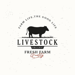Obraz premium Retro vintage premium quality organic animal farm logo design. Logo for business, livestock, labels and badges.