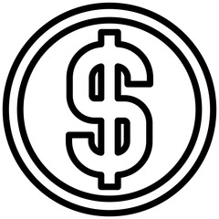 Dollar outline icon, icon graphic, Vector illustration